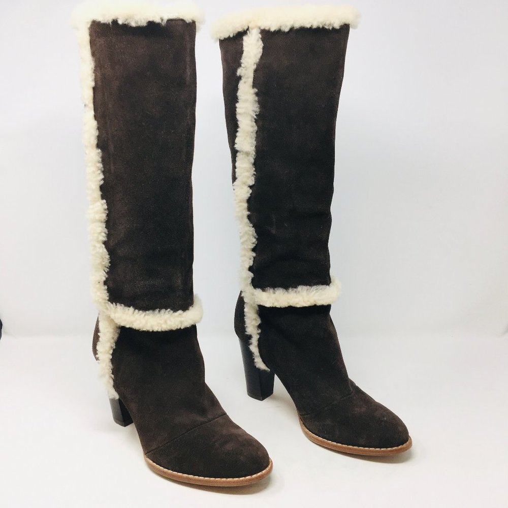 Candela Tall Boots Shearling Heeled boots Anthro